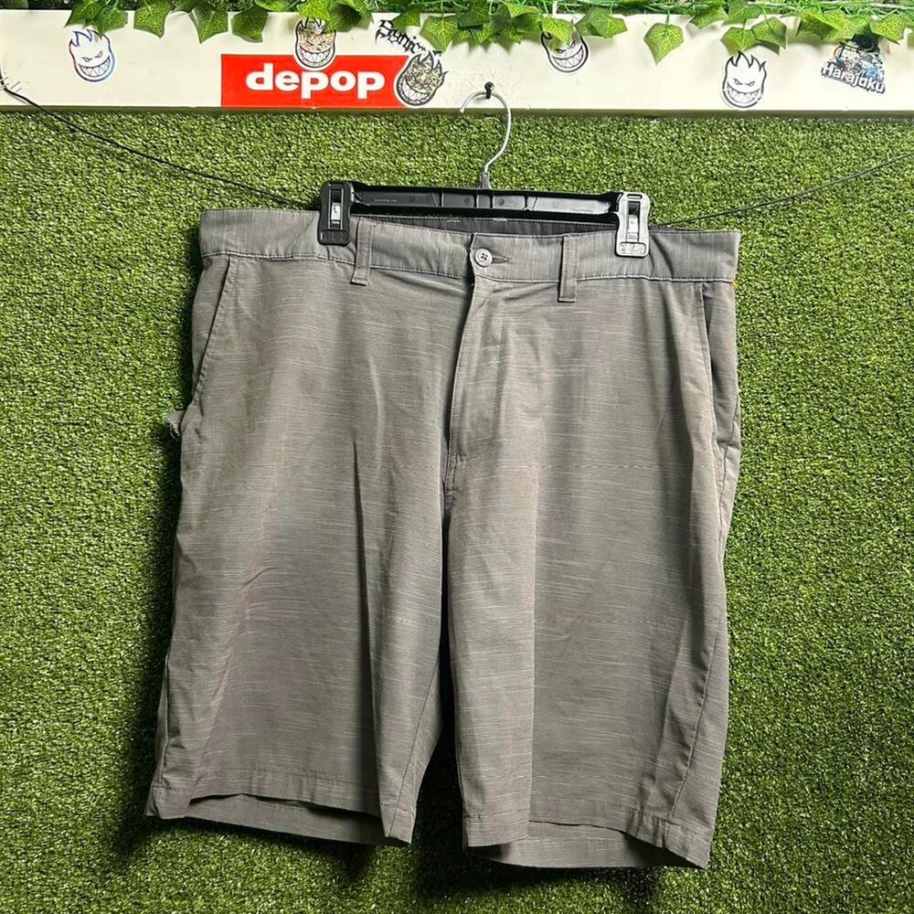 Burnside Men's Grey and Khaki Shorts
